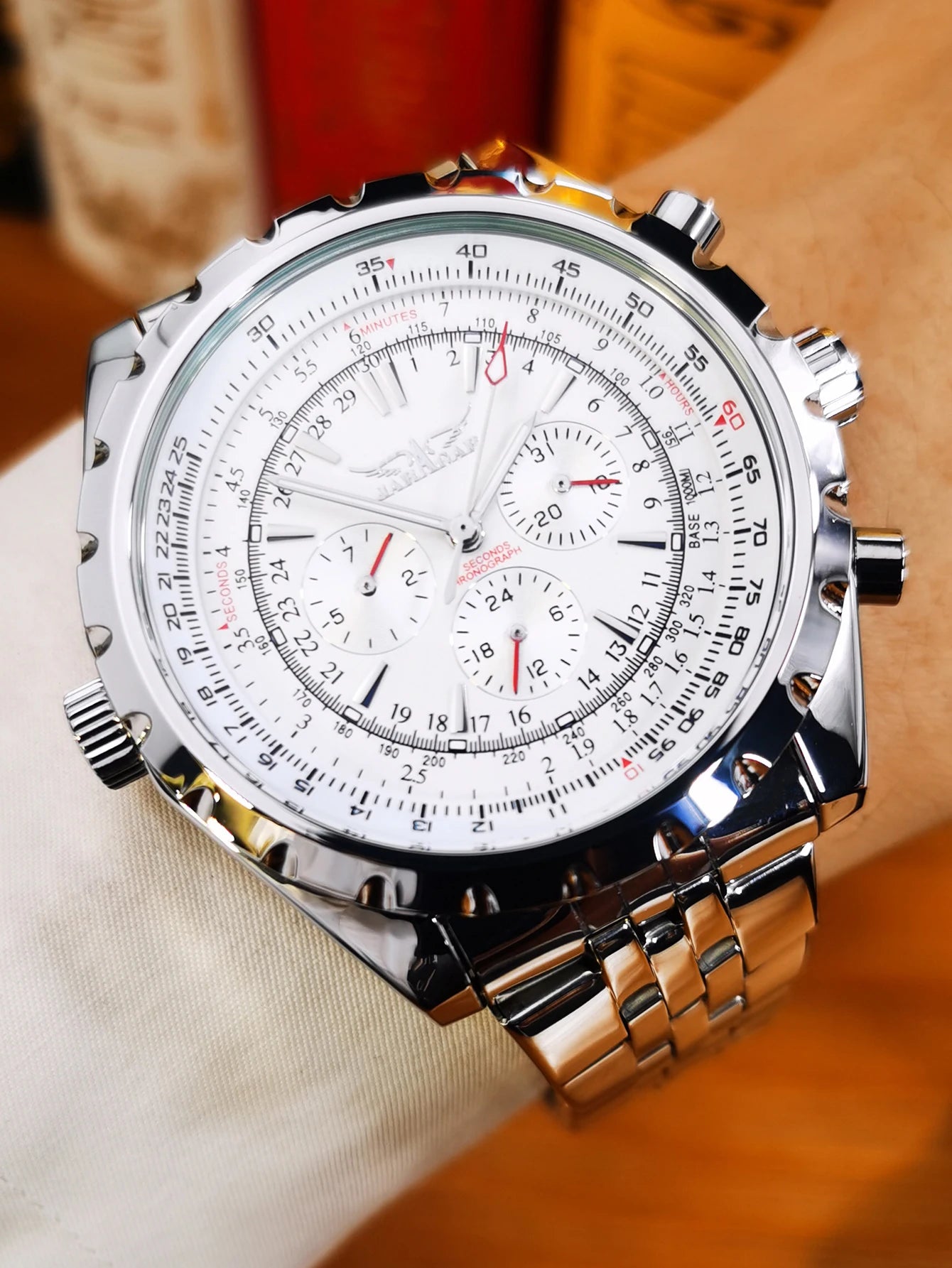 Yaguzi® Silver Steel Military Sport Automatic Watch