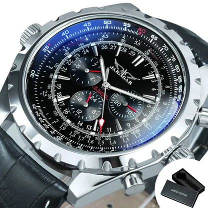 Yaguzi® Silver Steel Military Sport Automatic Watch