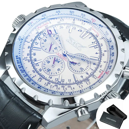 Yaguzi® Silver Steel Military Sport Automatic Watch