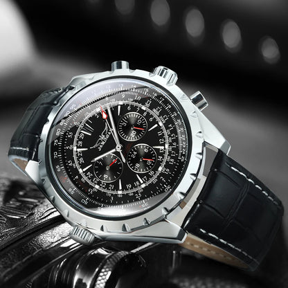Yaguzi® Silver Steel Military Sport Automatic Watch