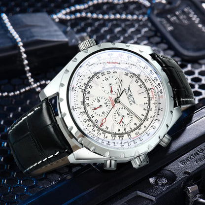 Yaguzi® Silver Steel Military Sport Automatic Watch